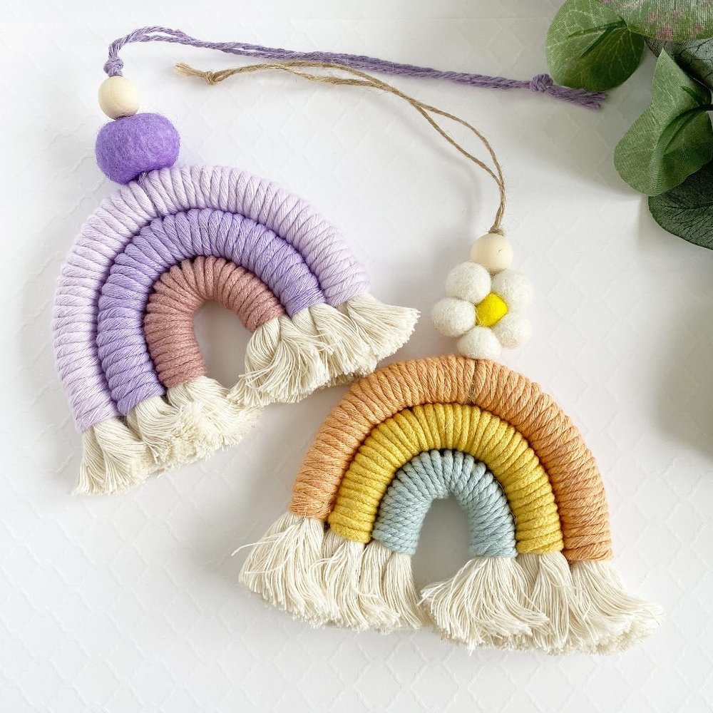 Macrame Wall Hanging, Nursery Wall Hanging, Rainbow Boho Macrame Decorations